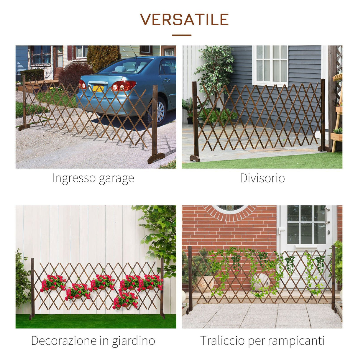easycomfort easycomfort recinzione da giardino in legno con larghezza regolabile 37 225cm ean 8054111847797