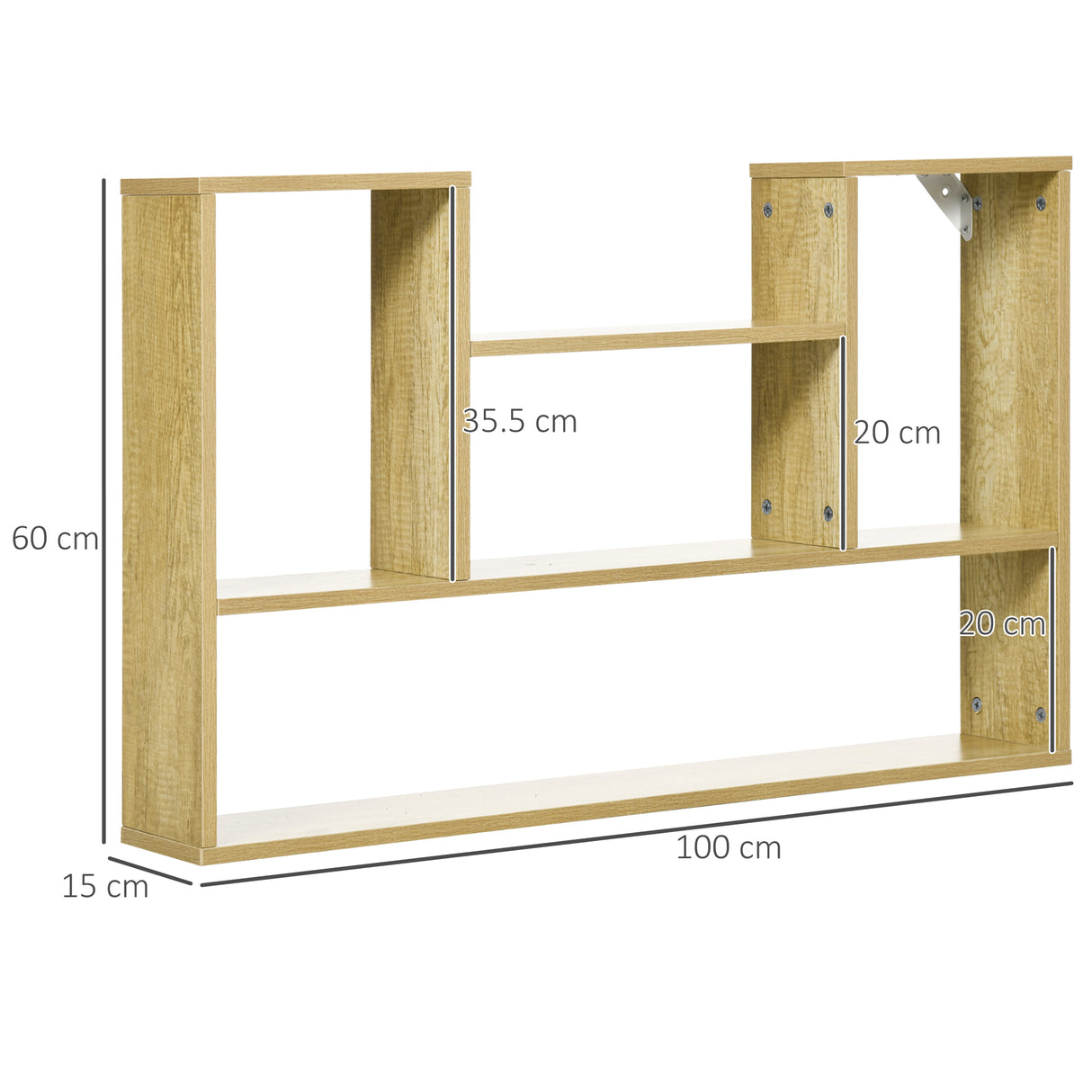 easycomfort easycomfort scaffale in legno truciolato a 4 ripiani per soggiorno camera da letto cucina e ingresso 100x15x60 cm