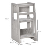 easycomfort easycomfort scaletta per bambini torre montessoriana altezza regolabile 3 livelli 47x47x90cm grigio
