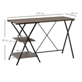 easycomfort easycomfort scrivania da ufficio porta pc in stile industriale legno marrone 120x48x78cm