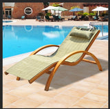 easycomfort easycomfort sdraio lettino da giardino ergonomica in legno con poggiatesta imbottito marrone ean 8055776911380