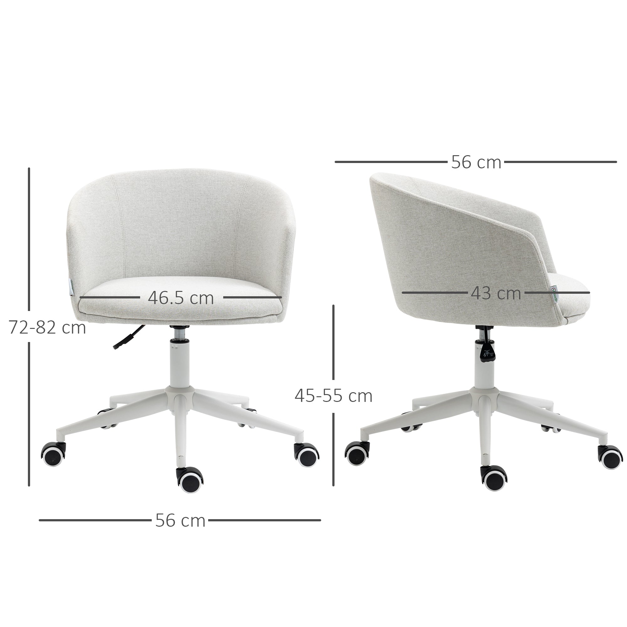 EASYCOMFORT Sedia da Ufficio Elegante a 2 Tessuti, Sedia