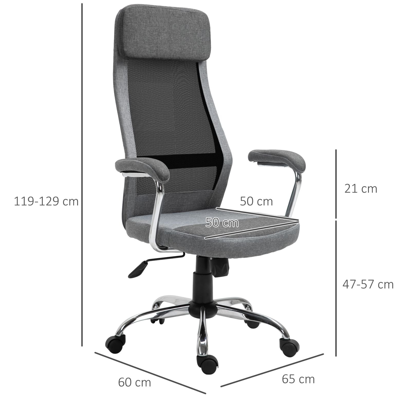 EASYCOMFORT Sedia Ergonomica da Ufficio Girevole e Dondolo con Ruote,  Altezza Regolabile e Schienale a Rete Nero