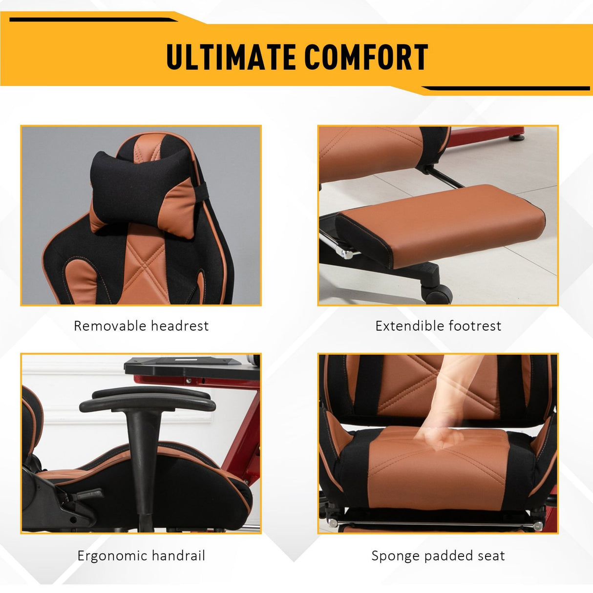 easycomfort easycomfort sedia da ufficio girevole e regolabile nero e marrone ean 8054144133904