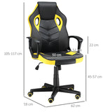 easycomfort easycomfort sedia gaming ergonomica poltrona da ufficio girevole con rotelle in similpelle nera e gialla altezza regolabile