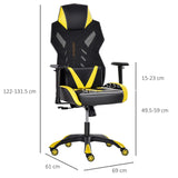easycomfort easycomfort sedia poltrona gaming ergonomica e girevole con altezza regolabile similpelle e rete nero giallo