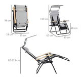 easycomfort easycomfort sedia sdraio da giardino zero gravity pieghevole e reclinabile con tettuccio poggiatesta e porta bicchieri grigio chiaro