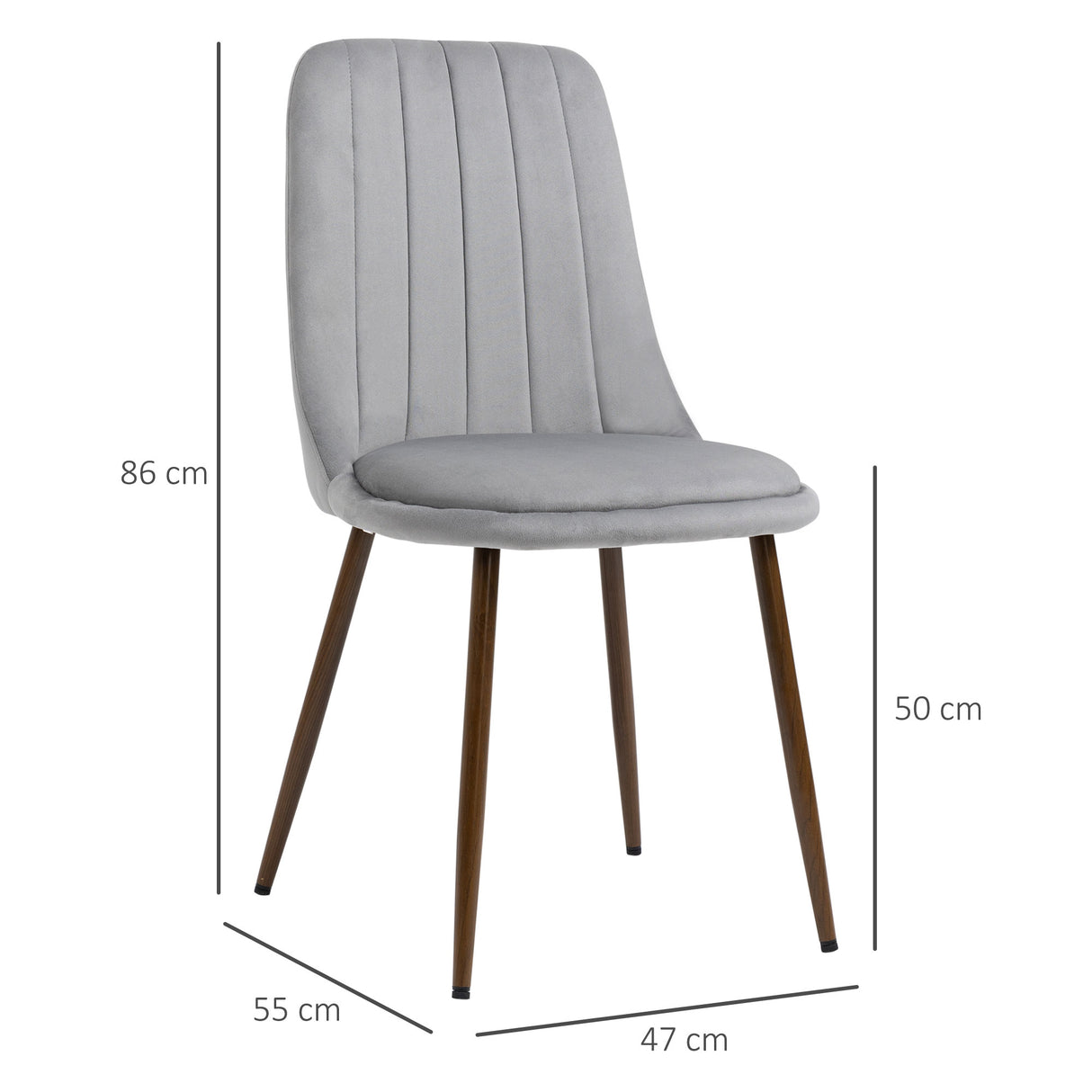 easycomfort easycomfort sedie da cucina imbottite set 4 pezzi in poliestere e acciaio 47x55x86 cm grigio