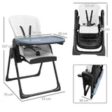 easycomfort easycomfort seggiolone pappa pieghevole per bimbi da 6 36 mesi altezza regolabile e schienale reclinabile nero e bianco