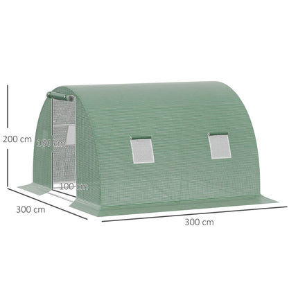 immagine-3-easycomfort-easycomfort-serra-a-tunnel-da-esterno-3x3x2m-con-copertura-in-pe-porta-con-cerniera-e-4-finestre-verde