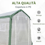 easycomfort easycomfort serra da giardino copertura in pe con 4 finestre 240x180x200cm ean 8055776912561