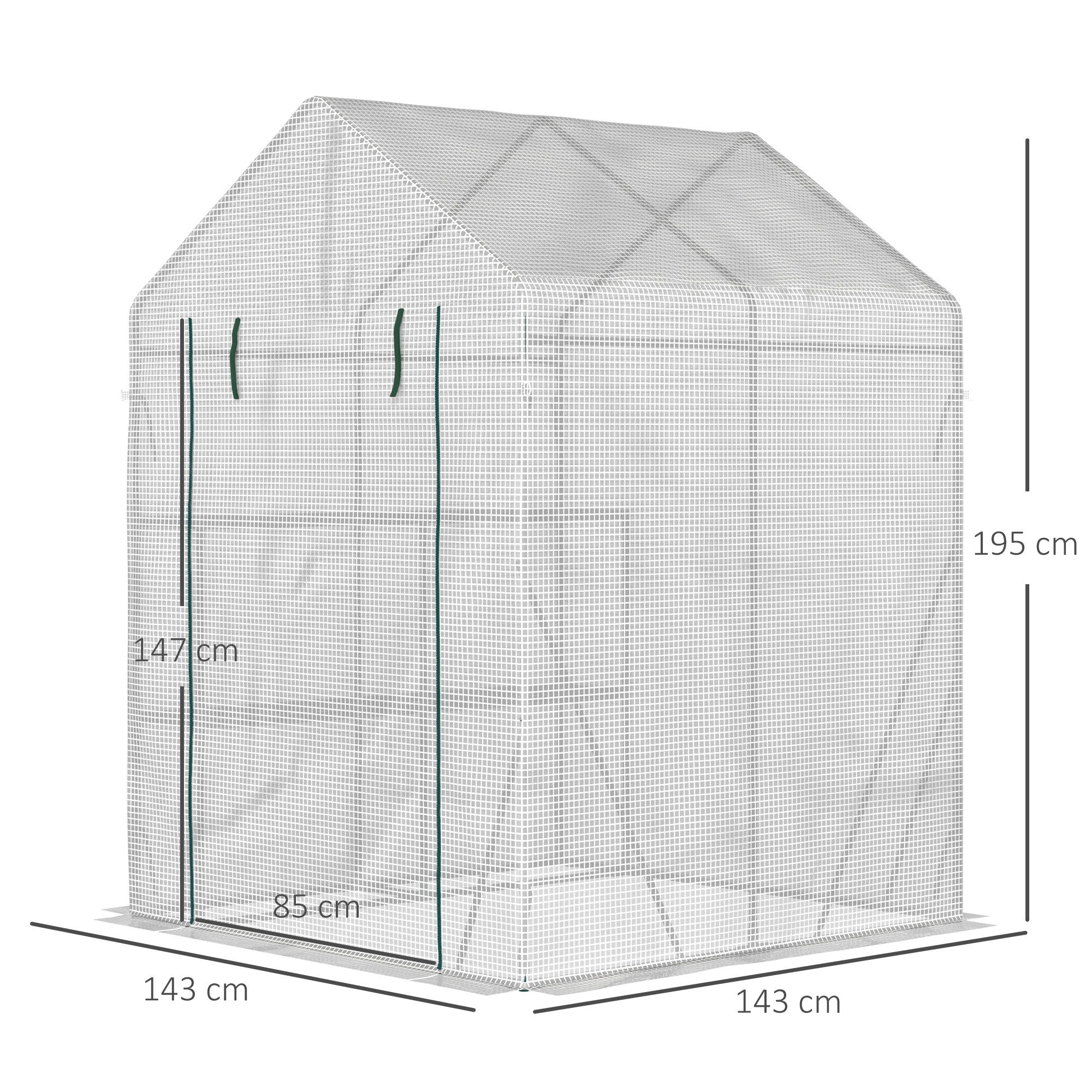 EASYCOMFORT Serra per Orto 3x2x2m in Acciaio e Copertura PE, Porte