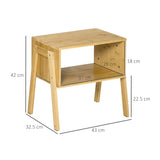 easycomfort easycomfort set 2 comodini design aperto e impilabile struttura in bambu 43x32 5x42cm