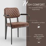 easycomfort easycomfort set 2 sedie imbottite stile vintage in acciaio pelle marrone per sala da pranzo ean 8055776913889