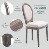 easycomfort easycomfort set 2 sedie medaglione imbottite in legno con rivestimento in lino bianco ivory ean 8055776913643