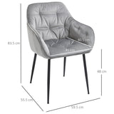 easycomfort easycomfort set 2 sedie moderne imbottite stile nordico in velluto e metallo grigio ean 8055776916248