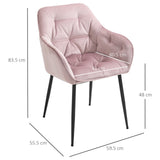 easycomfort easycomfort set 2 sedie moderne imbottite stile nordico in velluto e metallo rosa ean 8055776915449