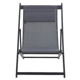 easycomfort easycomfort set 2 sedie sdraio pieghevoli in alluminio e texilene grigio ean 8054144132068