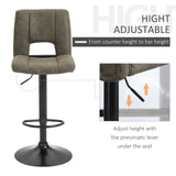 easycomfort easycomfort set 2 sgabelli alti da bar con schienale e altezza regolabile cachi ean 8054144139203