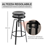 easycomfort easycomfort set 2 sgabelli da bar altezza regolabile e poggiapiedi stile industriale ean 8055776910444