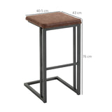 easycomfort easycomfort set 2 sgabelli da bar imbottiti similpelle e metallo marrone