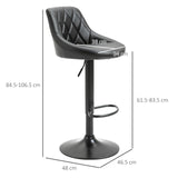 easycomfort easycomfort set 2 sgabelli da bar seduta con altezza regolabile e girevole schienale e poggiapiedi nero