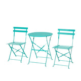 easycomfort easycomfort set 3 pezzi tavolino con sedie da giardino pieghevoli in metallo verde ean 8054111846653