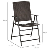easycomfort easycomfort set 4 pezzi sedie pieghevoli da giardino in rattan e acciaio marrone ean 8055776913469