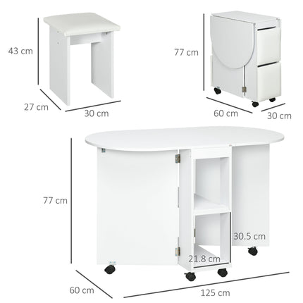 immagine-3-easycomfort-easycomfort-set-da-cucina-5-pezzi-tavolo-pieghevole-con-2-ripiani-e-4-sgabelli-in-legno-truciolato-bianco