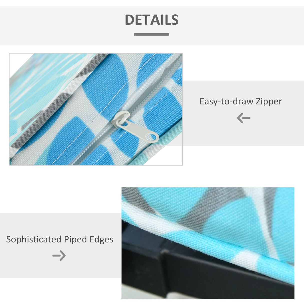 easycomfort easycomfort set di 2 cuscini per dondolo e panchine in poliestere per arredamento da esterno e casa 120x50x5cm azzurro ean 8054144135229