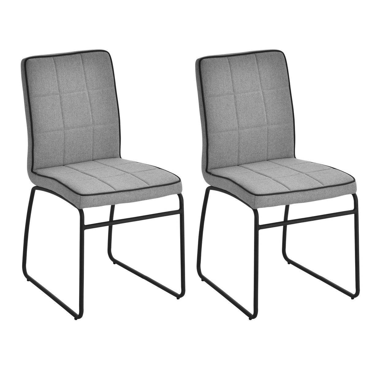 easycomfort easycomfort set di 2 sedie da pranzo trapuntate con struttura in acciaio grigio chiaro ean 8054144138954