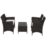 easycomfort easycomfort set mobili da giardino divanetto con 2 poltroncine e tavolino in pe rattan nero e bianco ean 8055776915500