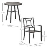 easycomfort easycomfort set tavolo e 2 sedie da giardino in acciaio per esterni nero ean 8055776911359