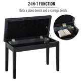 easycomfort easycomfort sgabello panchetta panchina sedia per pianoforte con vano portaoggetti nero 75x35x50 cm ean 8054144134031