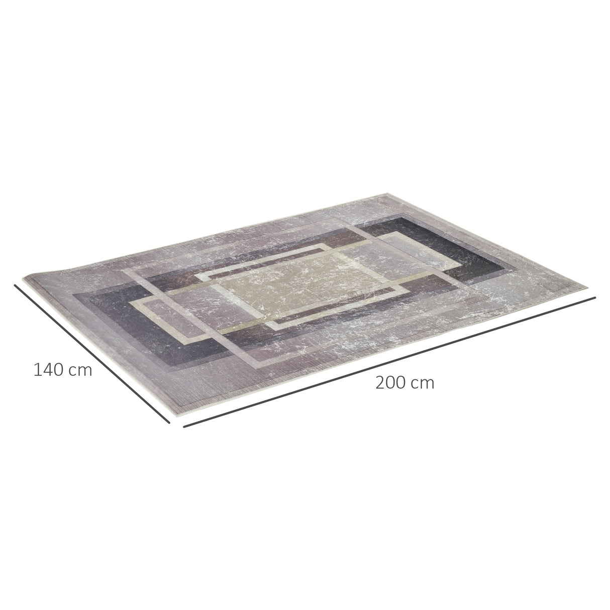 easycomfort easycomfort tappeto moderno pelo corto in poliestere per interni 200x140cm grigio