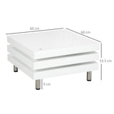 easycomfort easycomfort tavolino da caffe da salotto e studio a 3 livelli in mdf con 2 piani rotanti 60x60x33 5 cm bianco