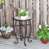 easycomfort easycomfort tavolino da giardino tavolo da esterno in metallo nero e ceramica verde e arancione 36 x 58cm ean 8054111849111