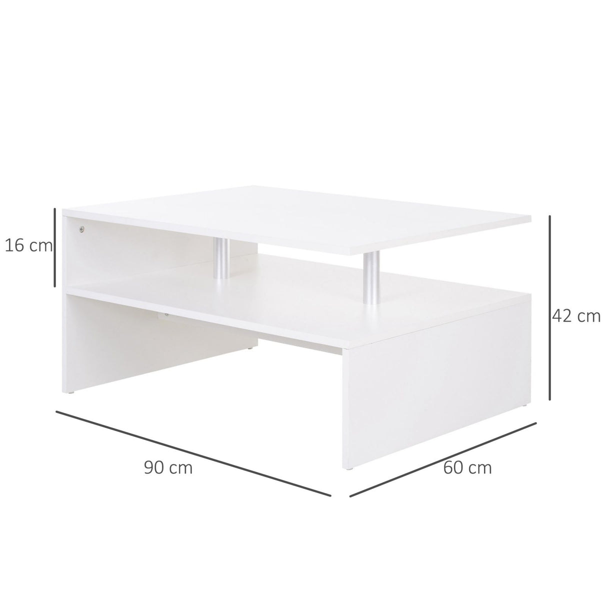 easycomfort easycomfort tavolino da salotto basso 2 livelli arredamento moderno legno e alluminio ean 8054111846462