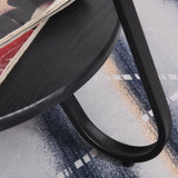 easycomfort easycomfort tavolino rotondo da caffe stile industriale con 2 ripiani e telaio in metallo nero ean 8054111841931