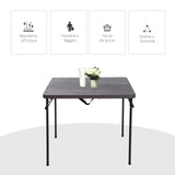 easycomfort easycomfort tavolo da campeggio con chisura a valigetta in metallo e plastica marrone 86x86x715cm ean 8054111847018