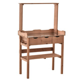 easycomfort easycomfort tavolo da giardinaggio in legno di abete con 3 cassetti 80x40x135cm ean 8054144132822