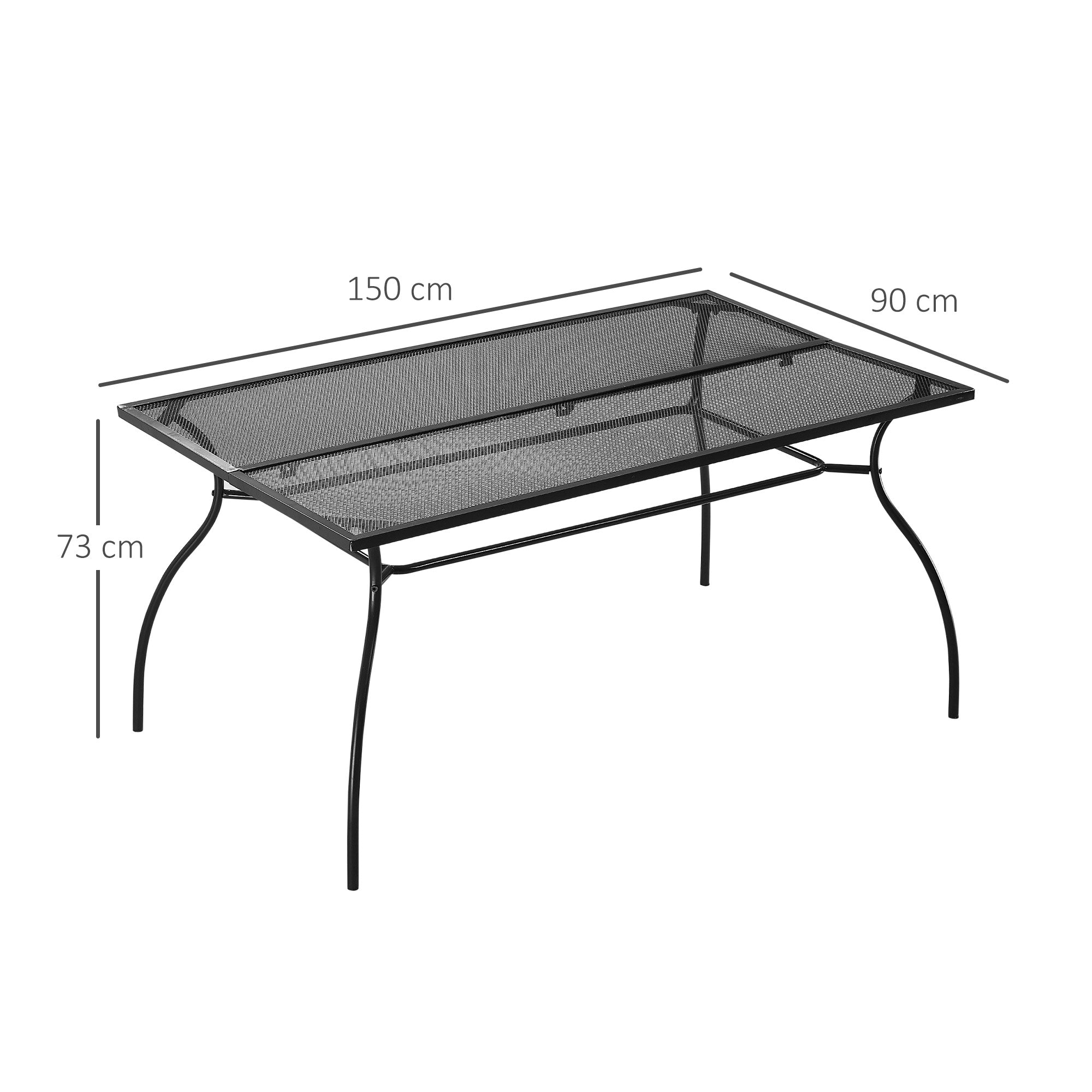 EASYCOMFORT Tavolo da Giardino Pieghevole in Metallo, Tavolino da Giardino  Piccolo con Ripiano in Vetro e Blocco di Sicurezza, Φ45x50cm Nero