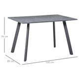 easycomfort easycomfort tavolo da pranzo rettangolare in mdf e metallo grigio scuro 120x80x76cm