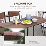 easycomfort easycomfort tavolo da pranzo rettangolare stile industriale in legno 120x60x75cm nero e noce