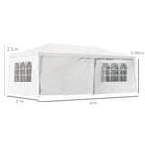 easycomfort easycomfort tendone gazebo 6x3m con pareti laterali rimovibili per giardino bianco ean 8055776912004
