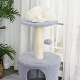 easycomfort easycomfort tiragraffi a colonna per gatti con 3 livelli cuccia e corda sisal grigio ean 8054111842921