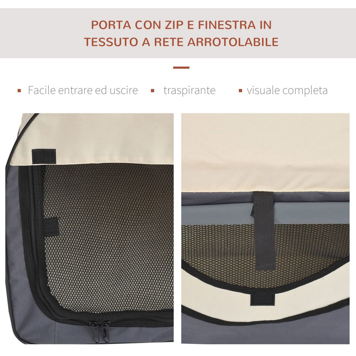 easycomfort easycomfort trasportino per cani pieghevole grigio 61x46x51cm ean 8054111845717