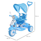 easycomfort easycomfort triciclo passeggino azzurro a forma di moto per bambini 18 72 mesi con tettuccio rimovibile