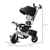 easycomfort easycomfort triciclo per bambini 18 mesi pieghevole con seduta imbottita maniglione e cestino 92x51x110cm