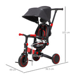 easycomfort easycomfort triciclo per bambini con maniglione 3 in 1 e tettuccio regolabile eta 18 48 mesi rosso